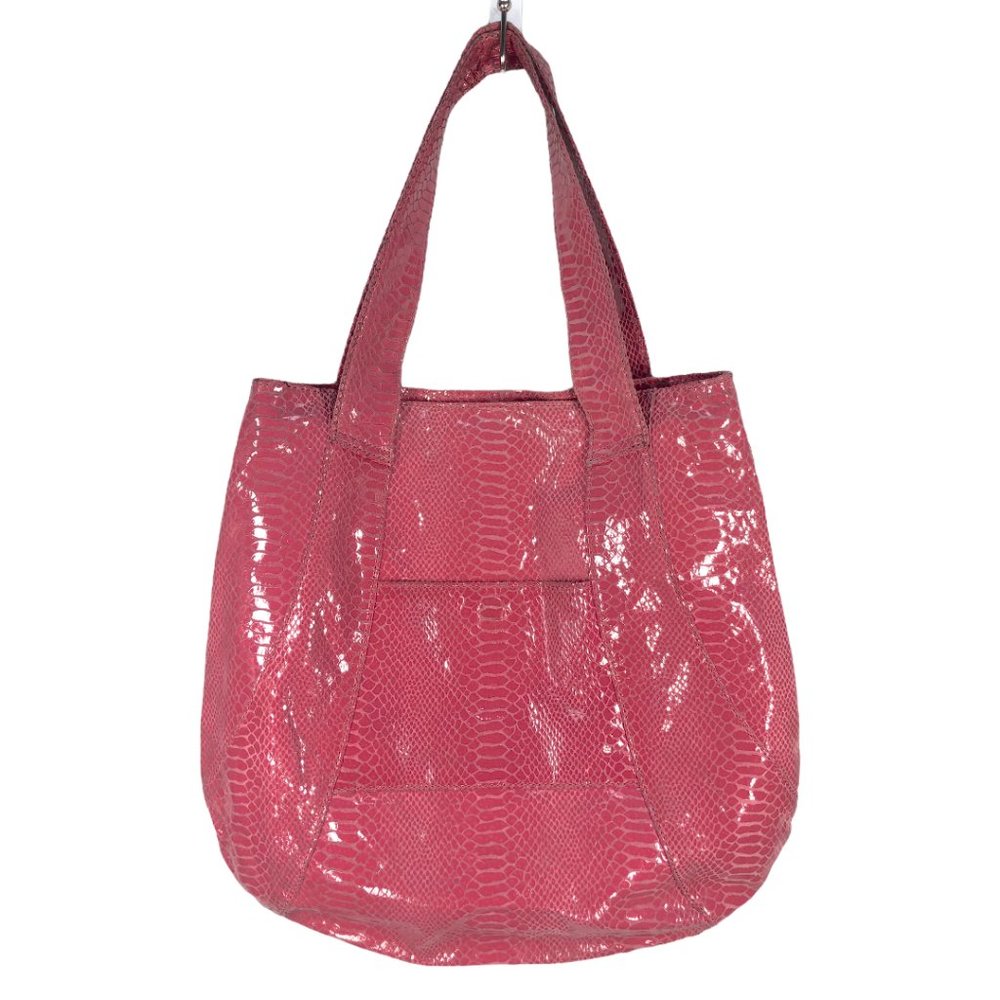 Blush Pink Perlina Embossed Python Leather Hobo - image 4